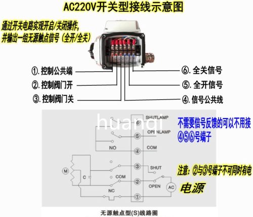 AC220V電動(dòng)執(zhí)行器接線圖